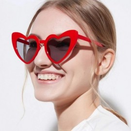 Oversized Heart Shaped Sunglasses-Vintage Cat Eye Goggle-Oversized Rimless Shade Glasses - C - CI190OSZ3CG $38.75