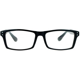 Rectangular Rectangular Horn Rim Designer Fashion Optical Eyeglasses - Black - CU128UNM8MX $8.10