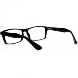 Rectangular Rectangular Horn Rim Designer Fashion Optical Eyeglasses - Black - CU128UNM8MX $8.10