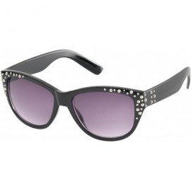 Wayfarer Studded Frame and Temple Cat eye Sunglasses - Black-silver - CC11O10FUM5 $11.78