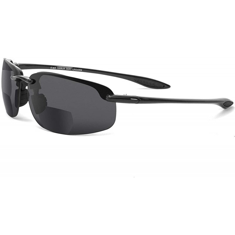 Wrap Bifocal Sunglasses for Men women - TR90 Frame Comfortable and Readers UV Protection 8001 - Grey - CH196XL9Q7Y $21.36