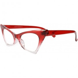 Cat Eye Classic 50s Womens Small Cat Eye Eye Glasses Two Tone Frame - Transparent & Red & Clear - CI18T4E2309 $10.46