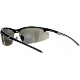 Sport Bifocal Magnified Lens Sunglasses Black Half Rim Sports Wrap Frame UV 400 - Black - CD186AL224G $8.80