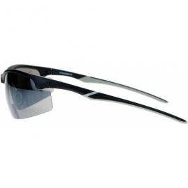 Sport Bifocal Magnified Lens Sunglasses Black Half Rim Sports Wrap Frame UV 400 - Black - CD186AL224G $8.80